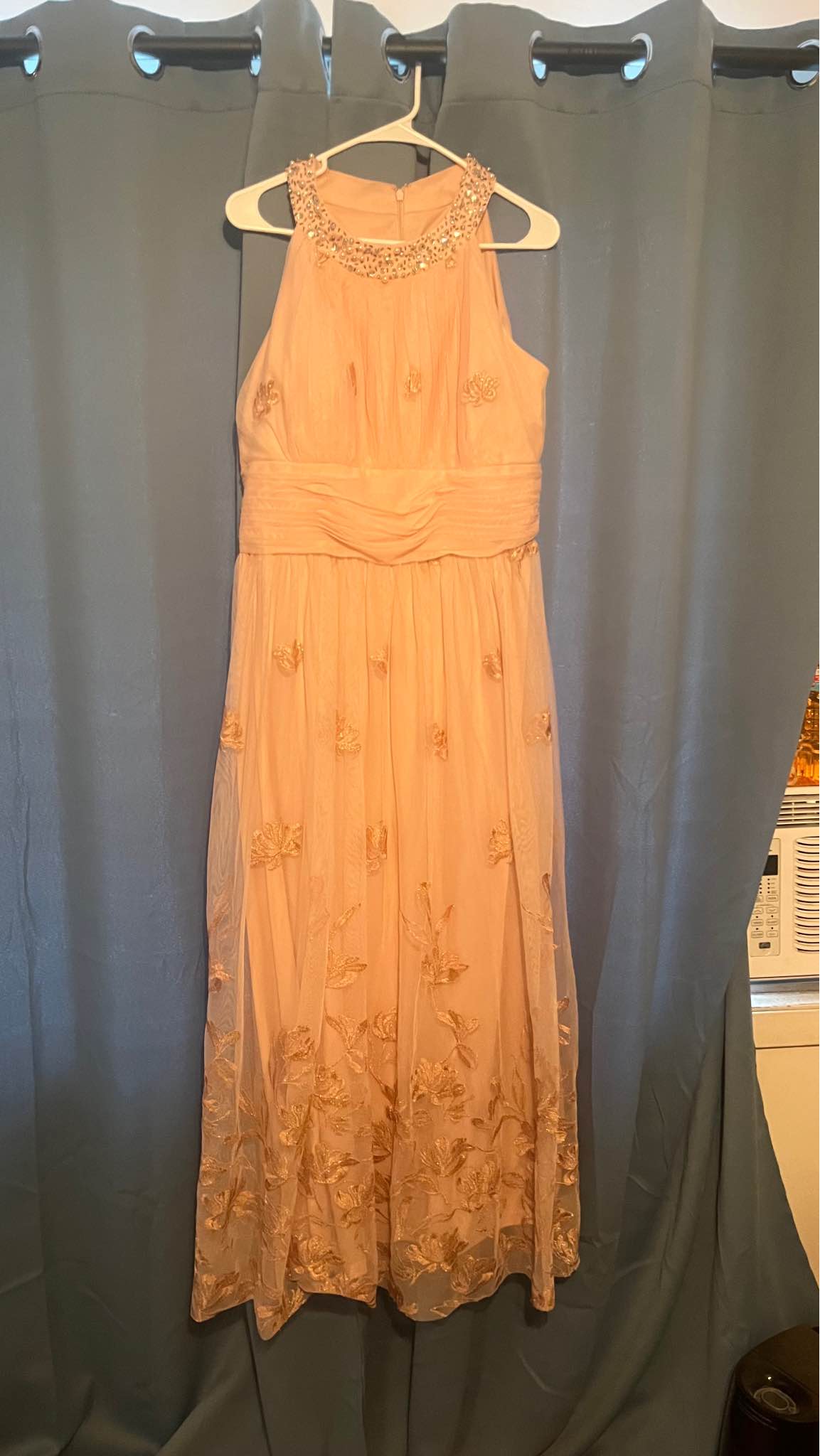 jessica howard gold dress rose size 16 $50. OBO. Can ship you'd pay exact shipping costs Flutter sleeves