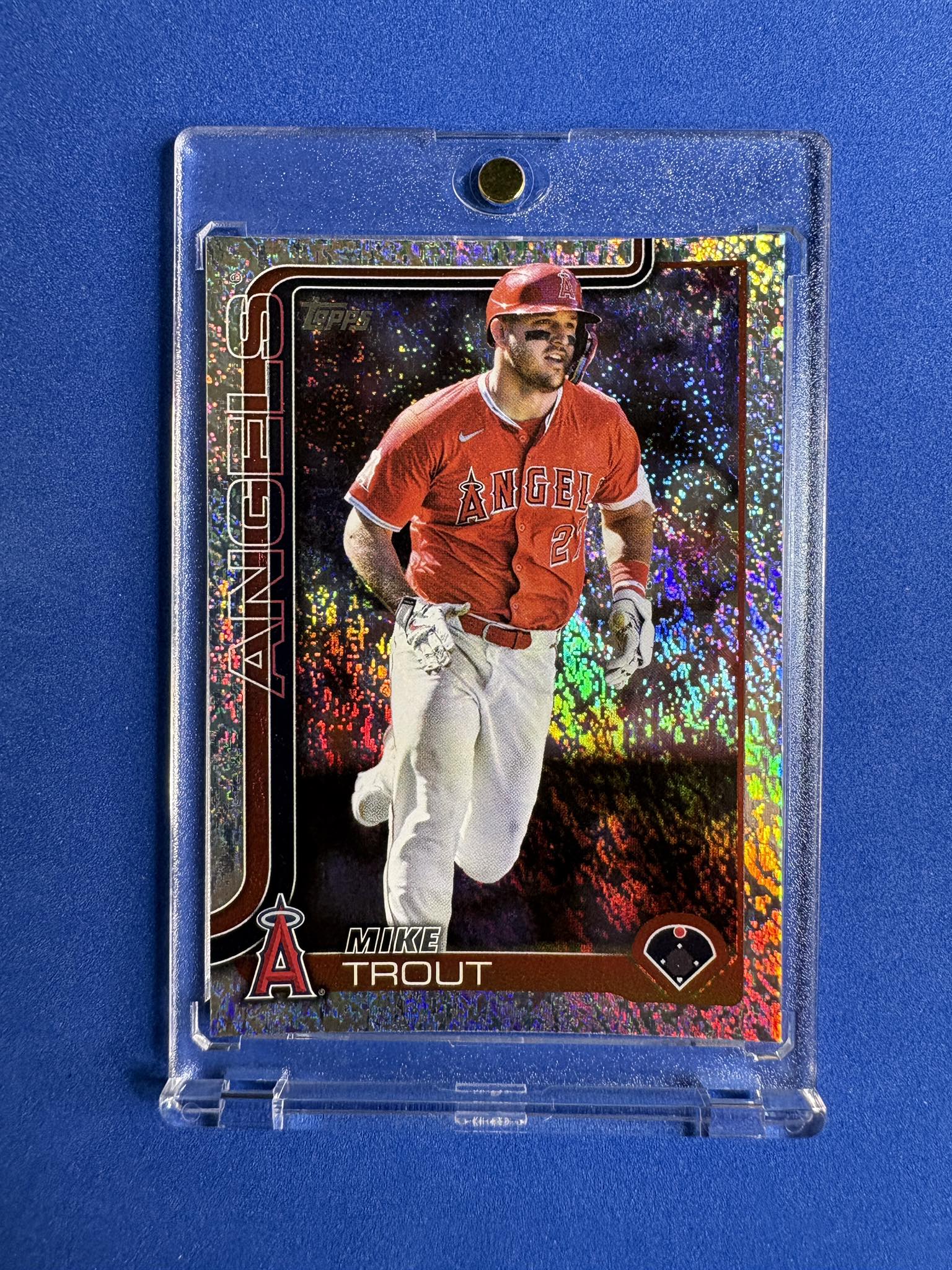 Mike Trout 2025 Topps rainbow foil insert baseball card