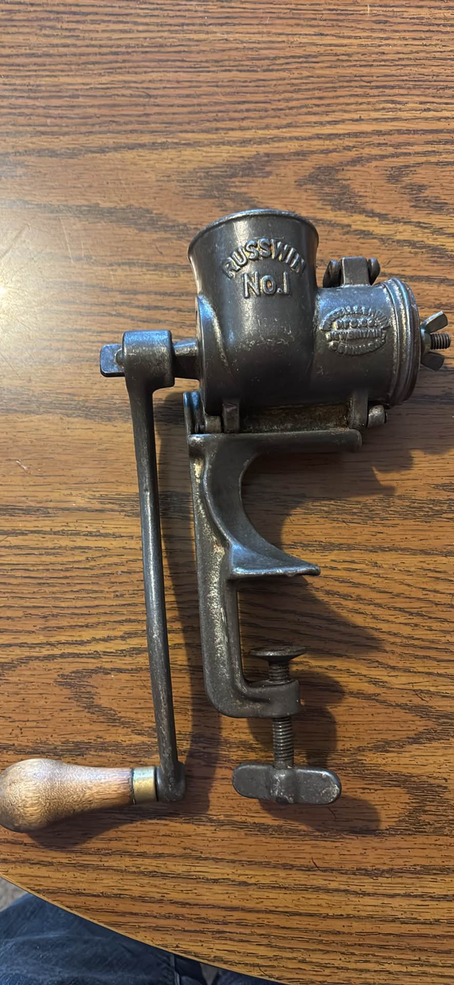 Russwin antique meat grinder with clamp mechanism - Kitchen Tools ...