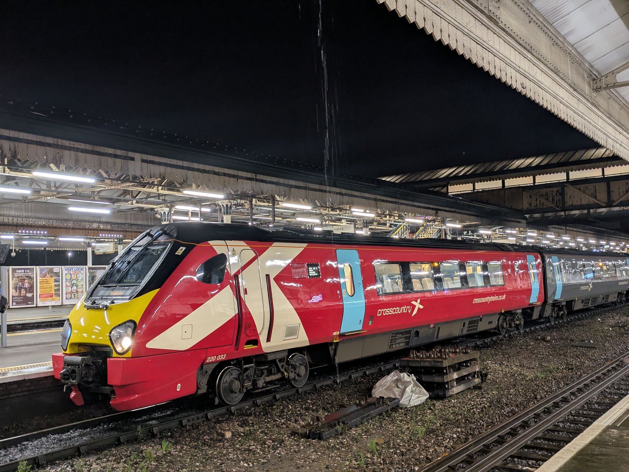 Refurbished CrossCountry Voyager 220033 at Exeter St Davids