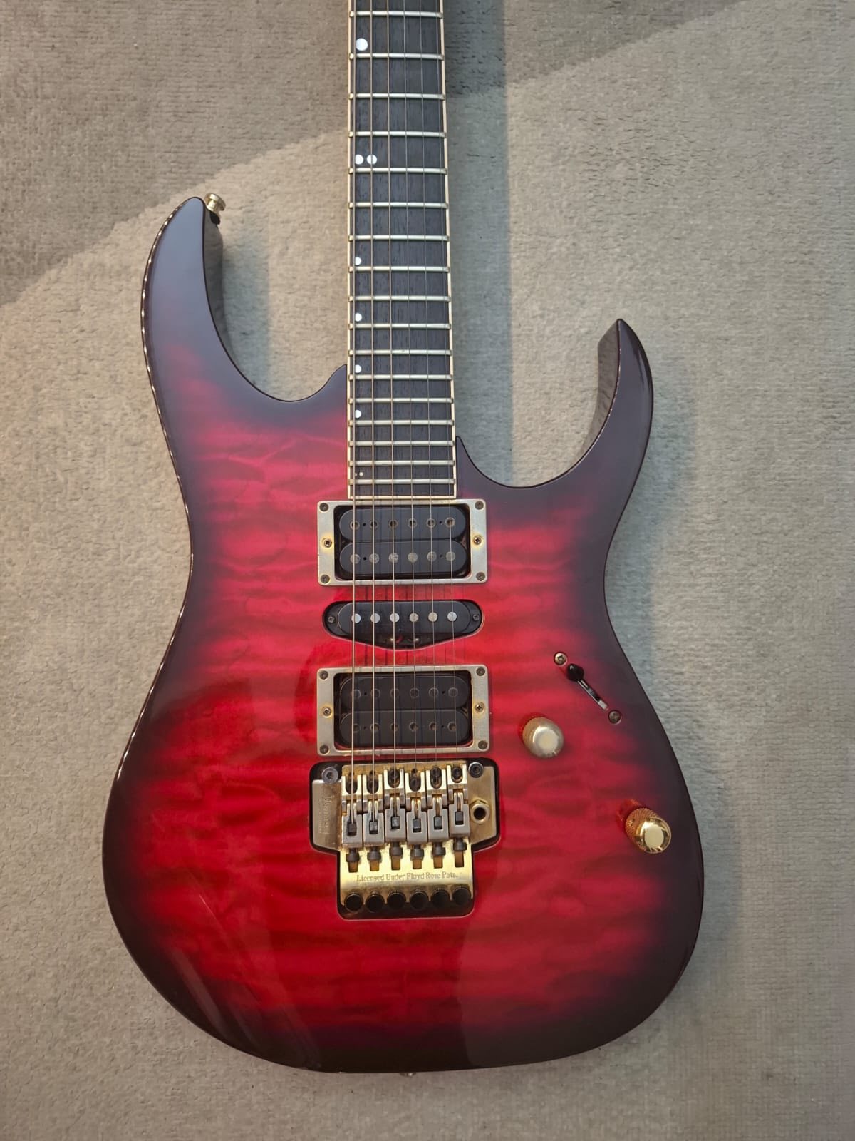 1995 Ibanez MRG500 guitar with wine sunburst finish
