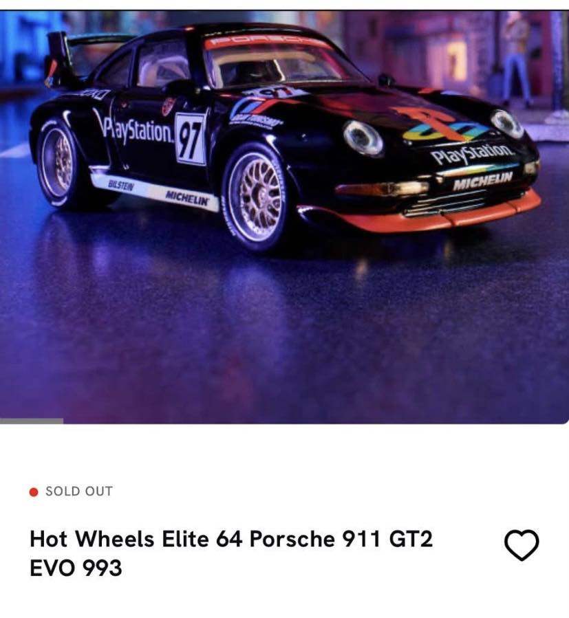 Hot Wheels 64 Porsche 911 GT2 EVO 993 for sale