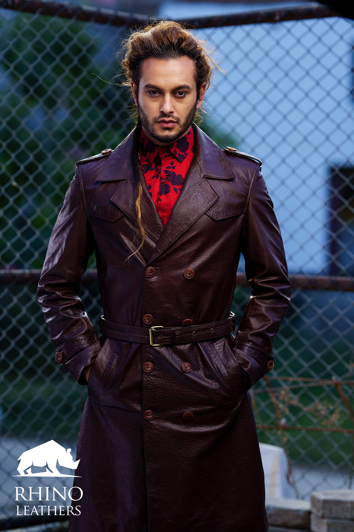 rhino overcoat leather