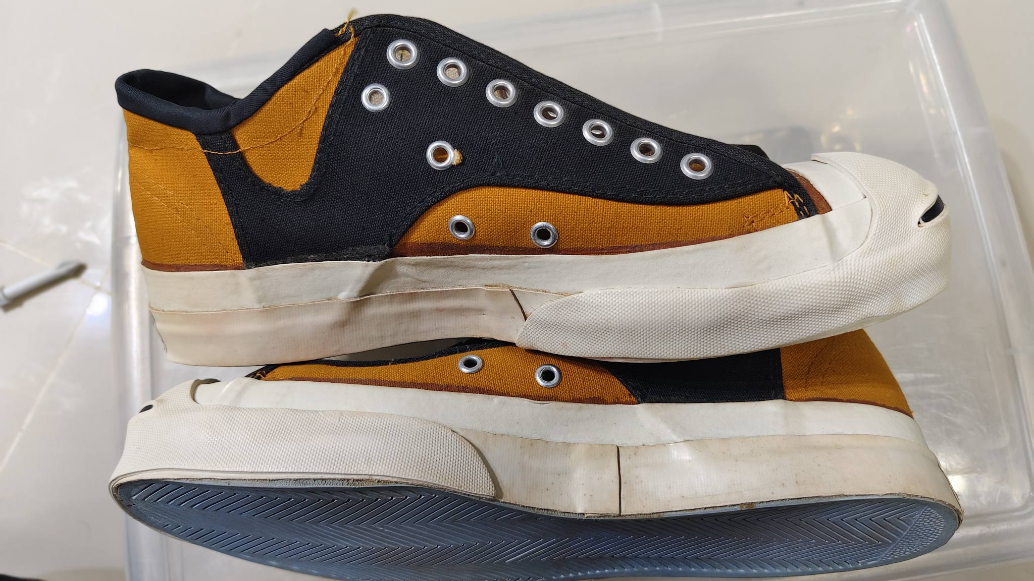 Converse Jack Purcell 1973 Rally Ox gold/black stripe