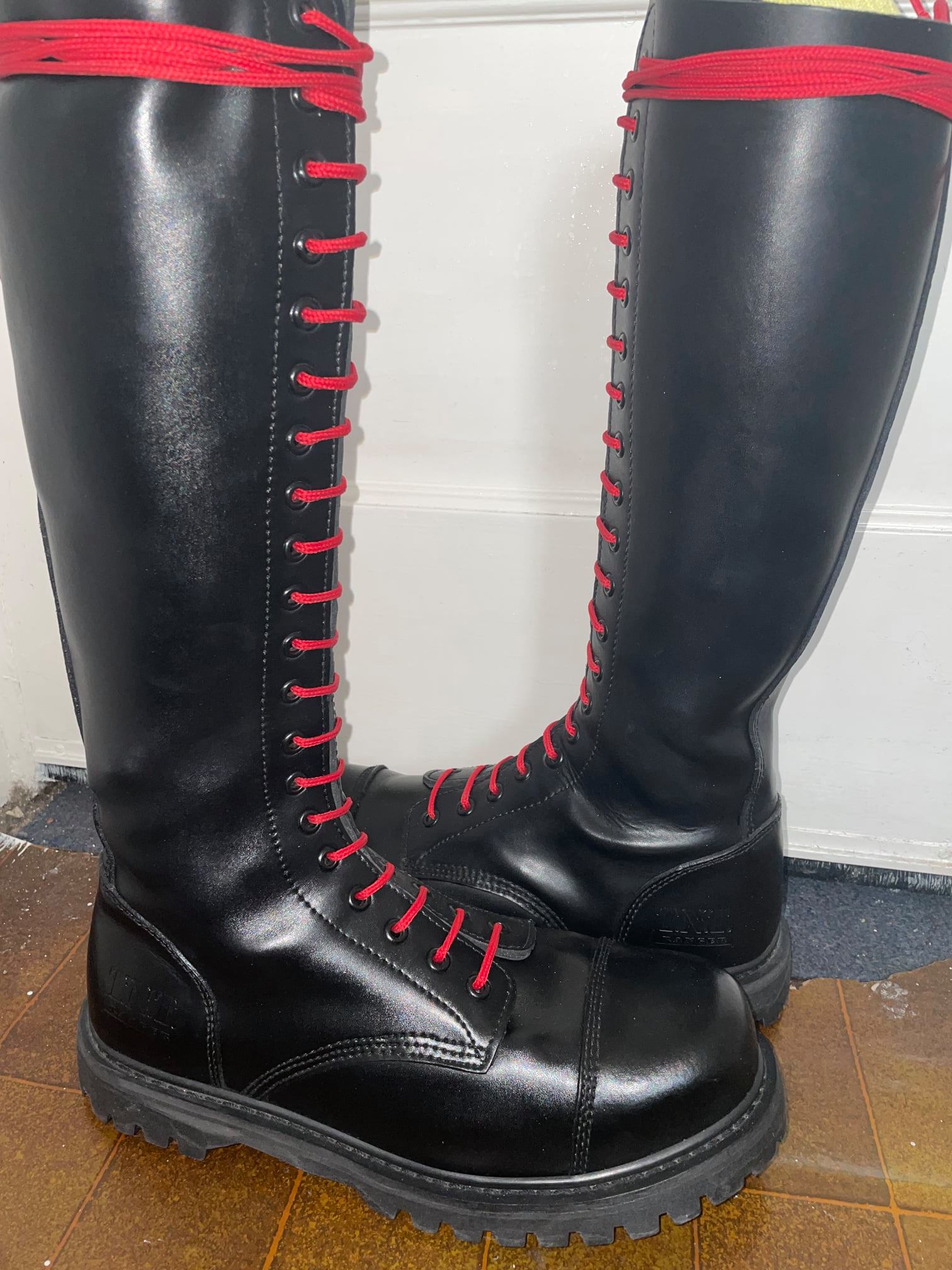 Boots & Braces Rangers Steel Toe Boots - Punk/Skinhead Style, 8-20 Eyelets, Black Leather (Various EU Sizes)