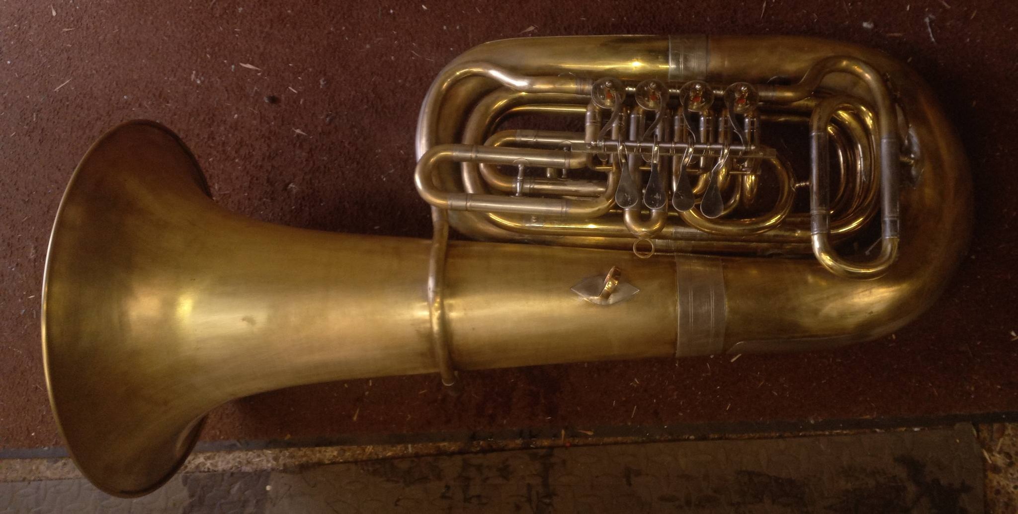 Brandon Bruce plays a Miraphone 185 BBb made in 197 with an