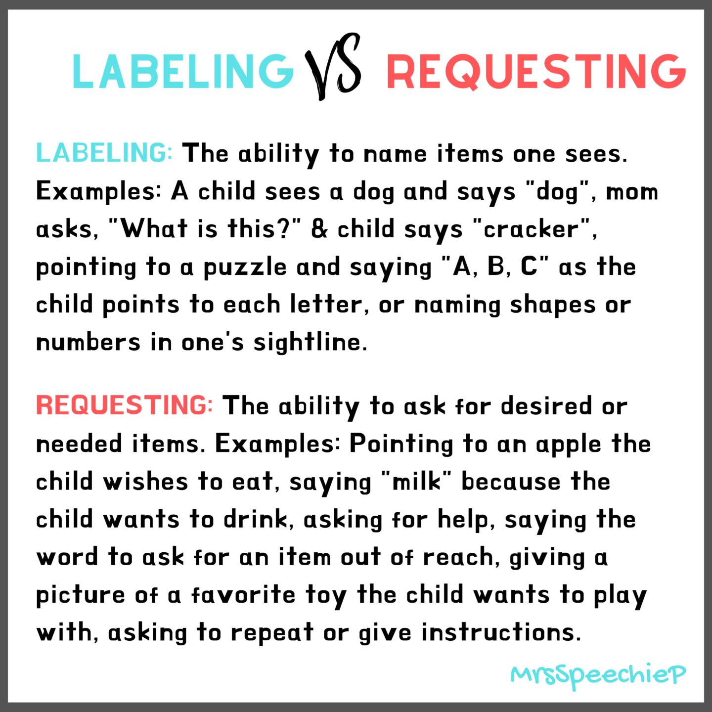 Mrs Speechie P - Children’s first words are often for the purpose of ...