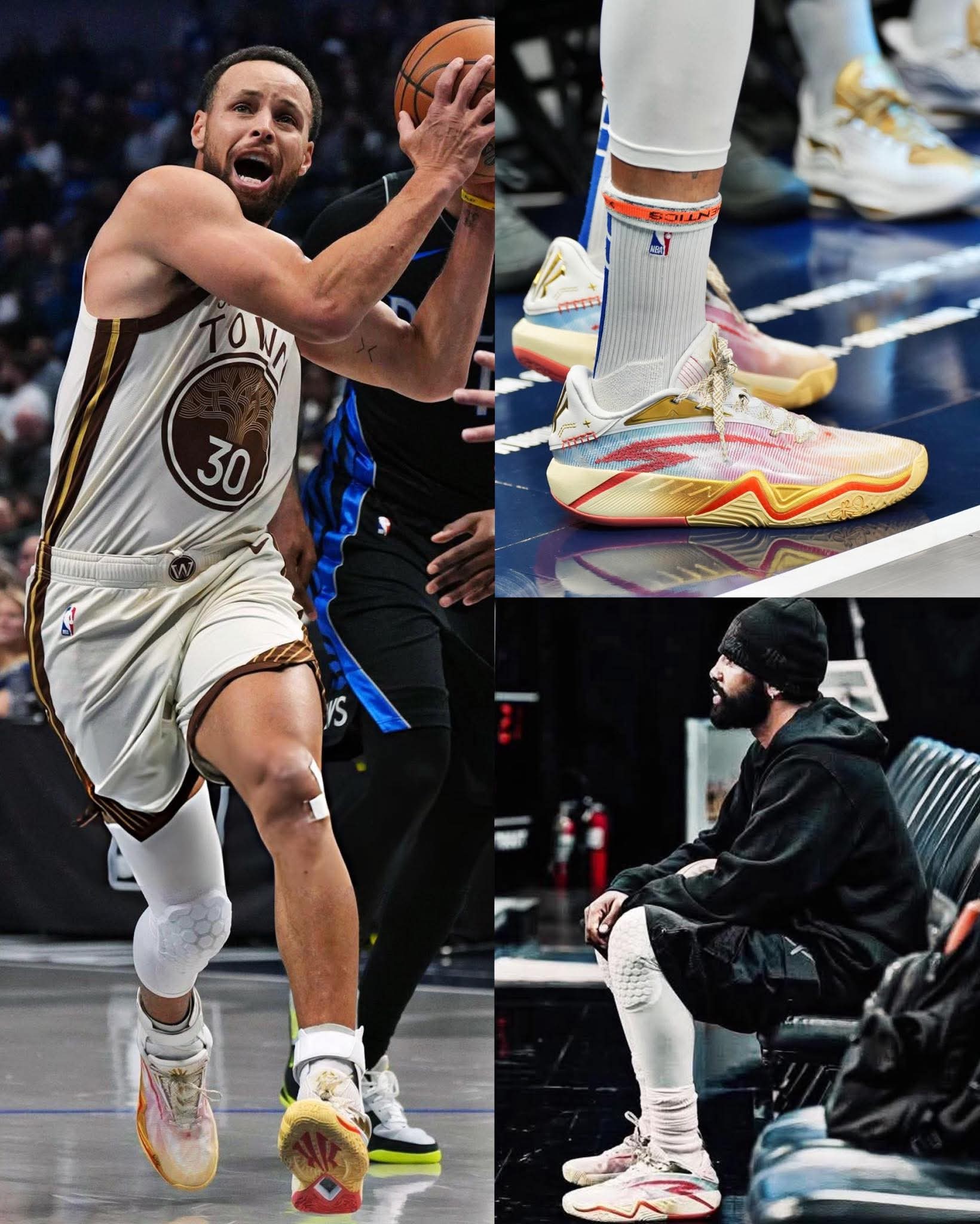 Steph Curry is wearing the 