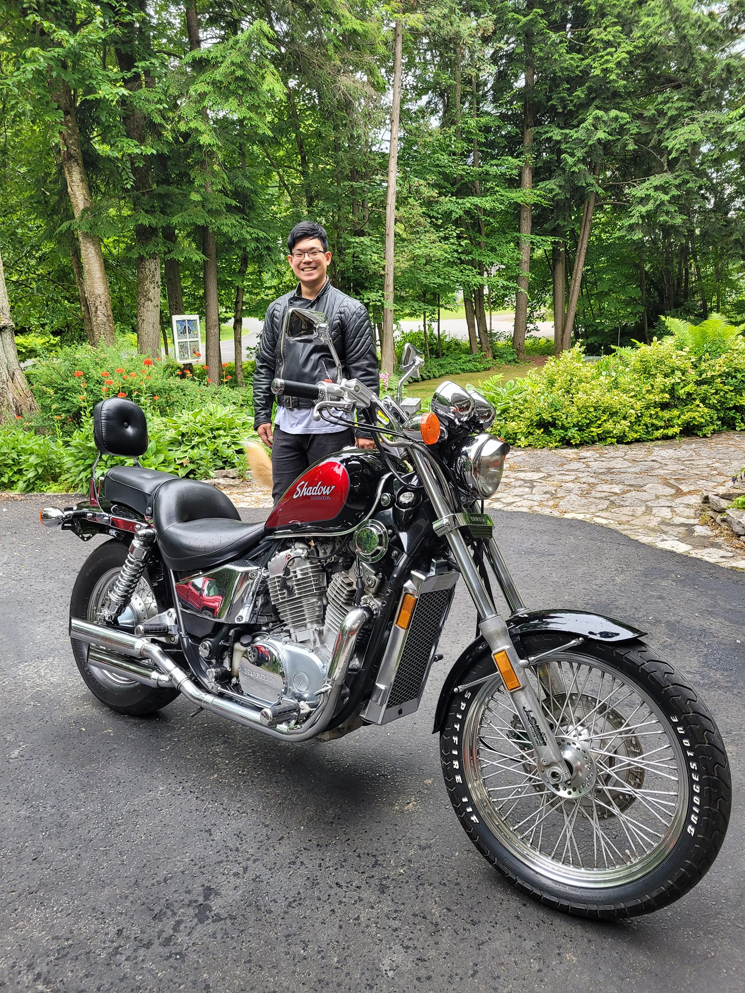 Here's my first bike: 1988 Honda Shadow VT800C, #148 of 4920 ever made