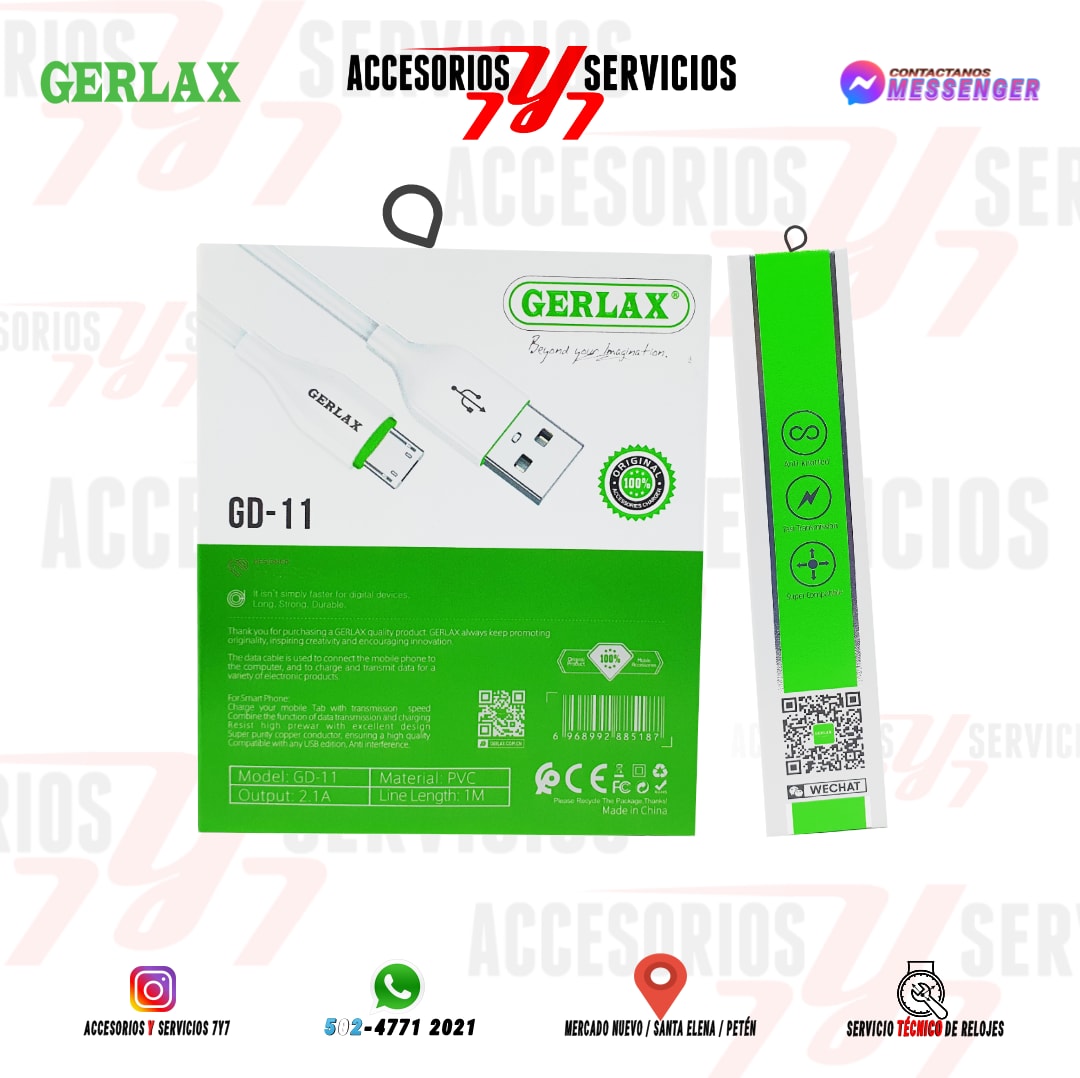 Cable USB Gerlax GD - 11... - Accesorios Y Servicios 7Y7 | Facebook