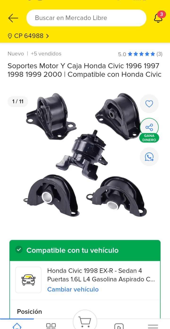 Juego De 4 Soportes De Motor Y Transmisión Para Chrysler Town & Country Y VW Routan – Incluye Hidráulico