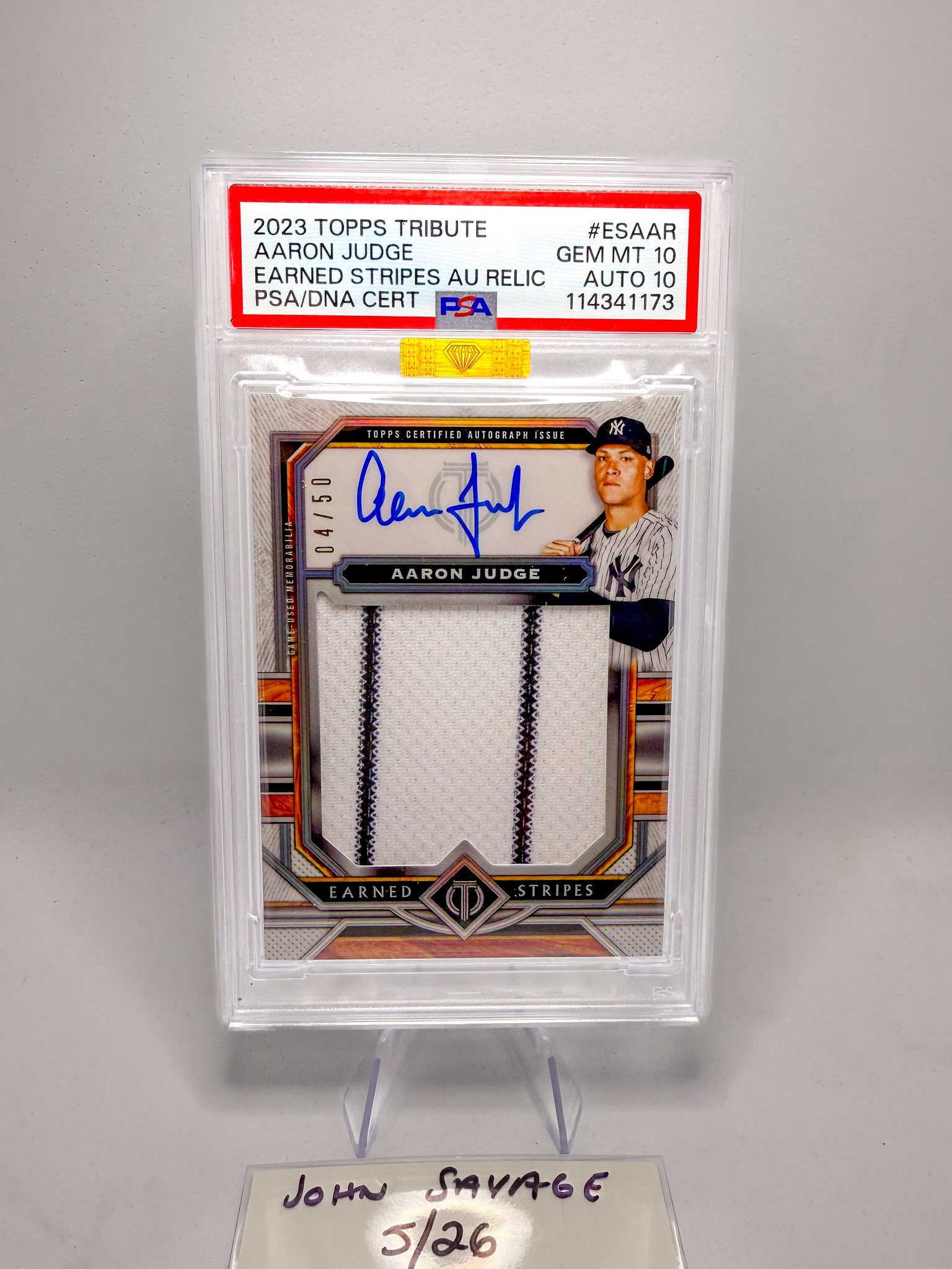 2023 Topps Tribute Aaron Judge relic auto