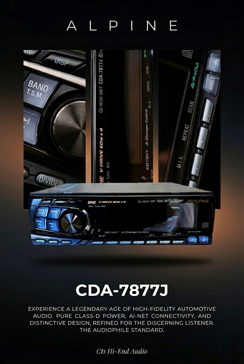 💿Alpine cda 7877J CD Receiver Head Unit in Year 2000 Millennium