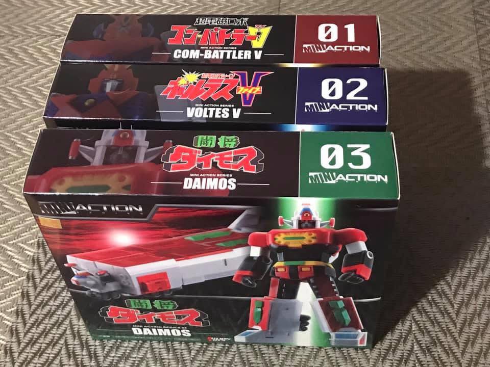 Mini Action Toys releases of Daimos, Combattler V, and Voltes V