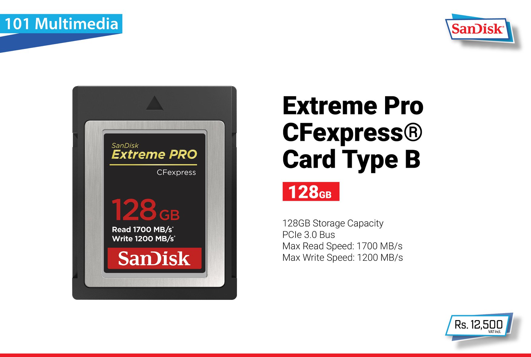 SanDisk 128GB Extreme PRO CFexpress Card Type B Find more details 