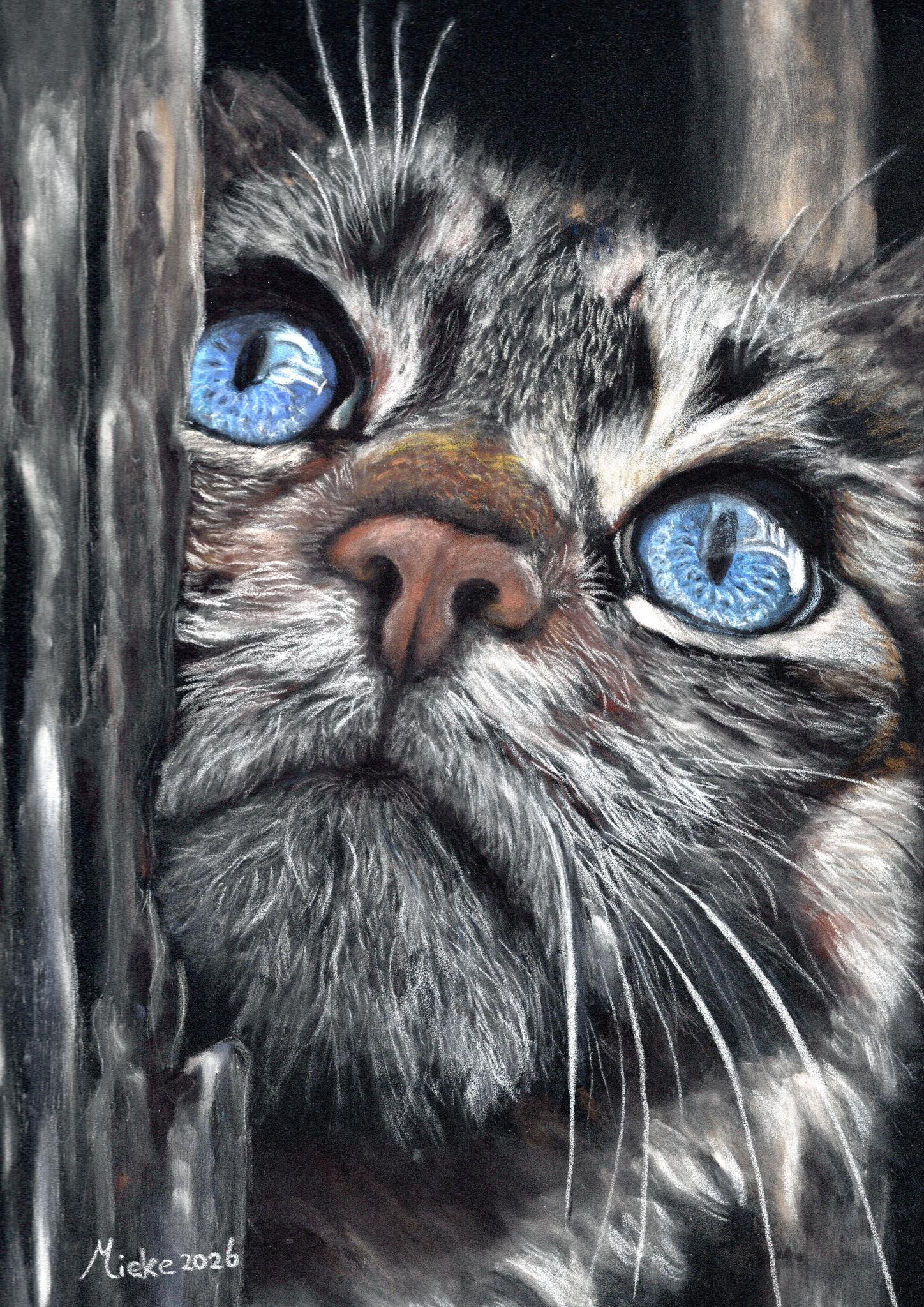 Mieke Van Chastelet's pastel animal artwork on Canson Mi-Teintes