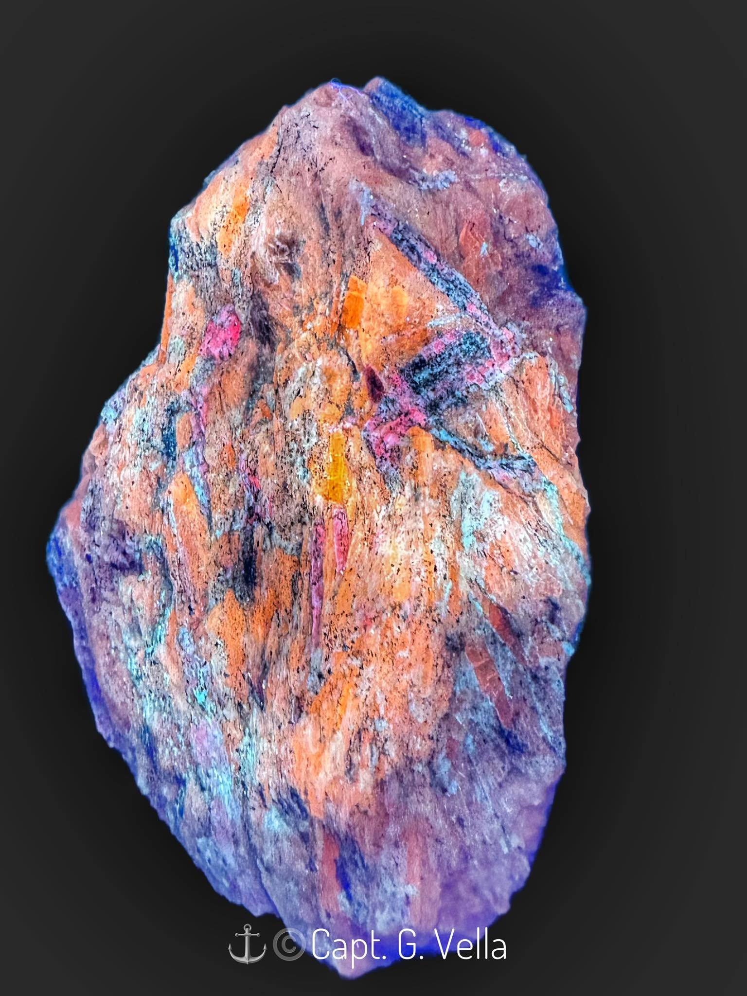 Hexagonite crystals in fine-grained matrix from Gouverneur, NY