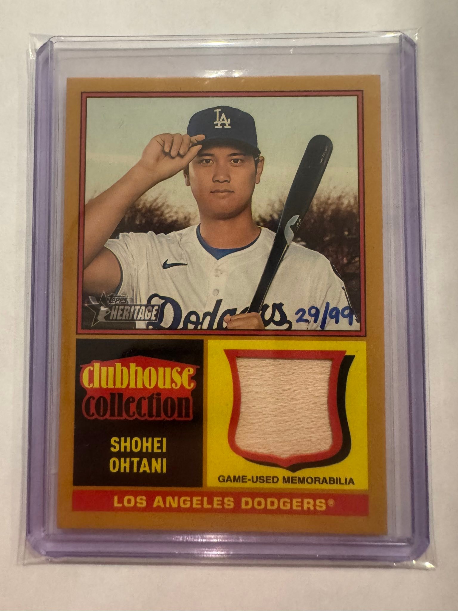 Baseball card for sale, numbered 51/99