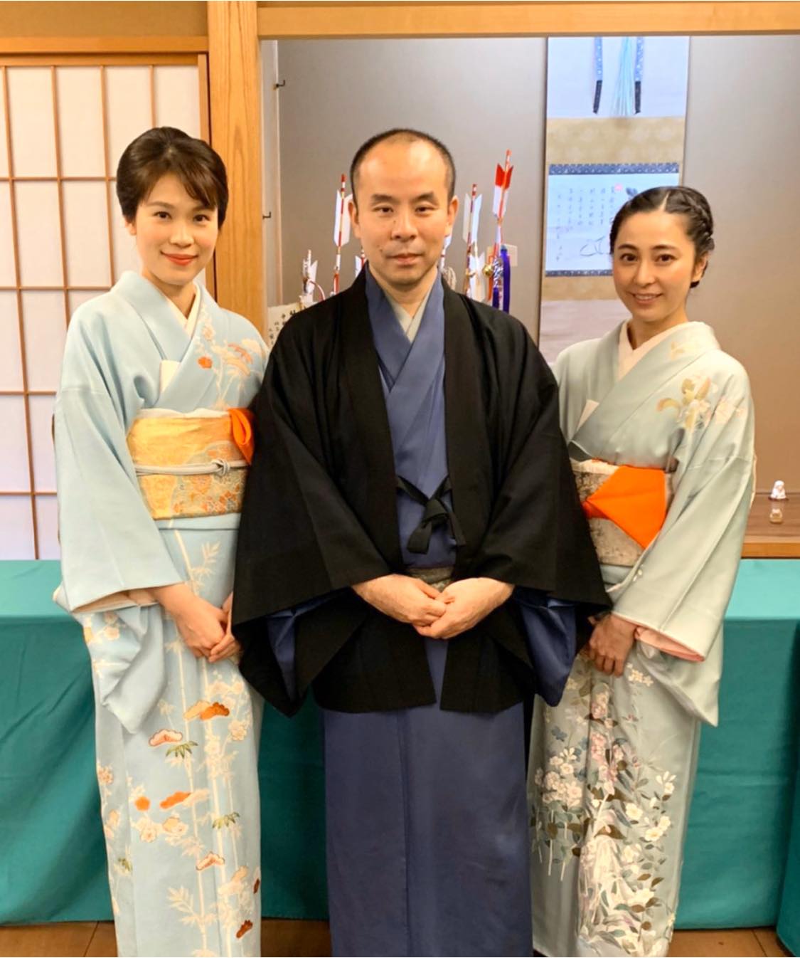 初釜》 武者小路千家 東京初釜にて。 若宗匠と麻子ちゃん 大好きなお二
