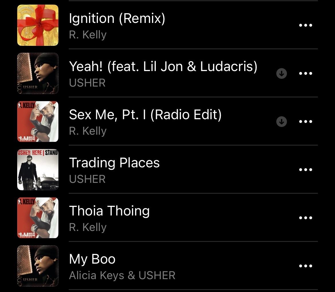 R Kelly vs Usher music playlist