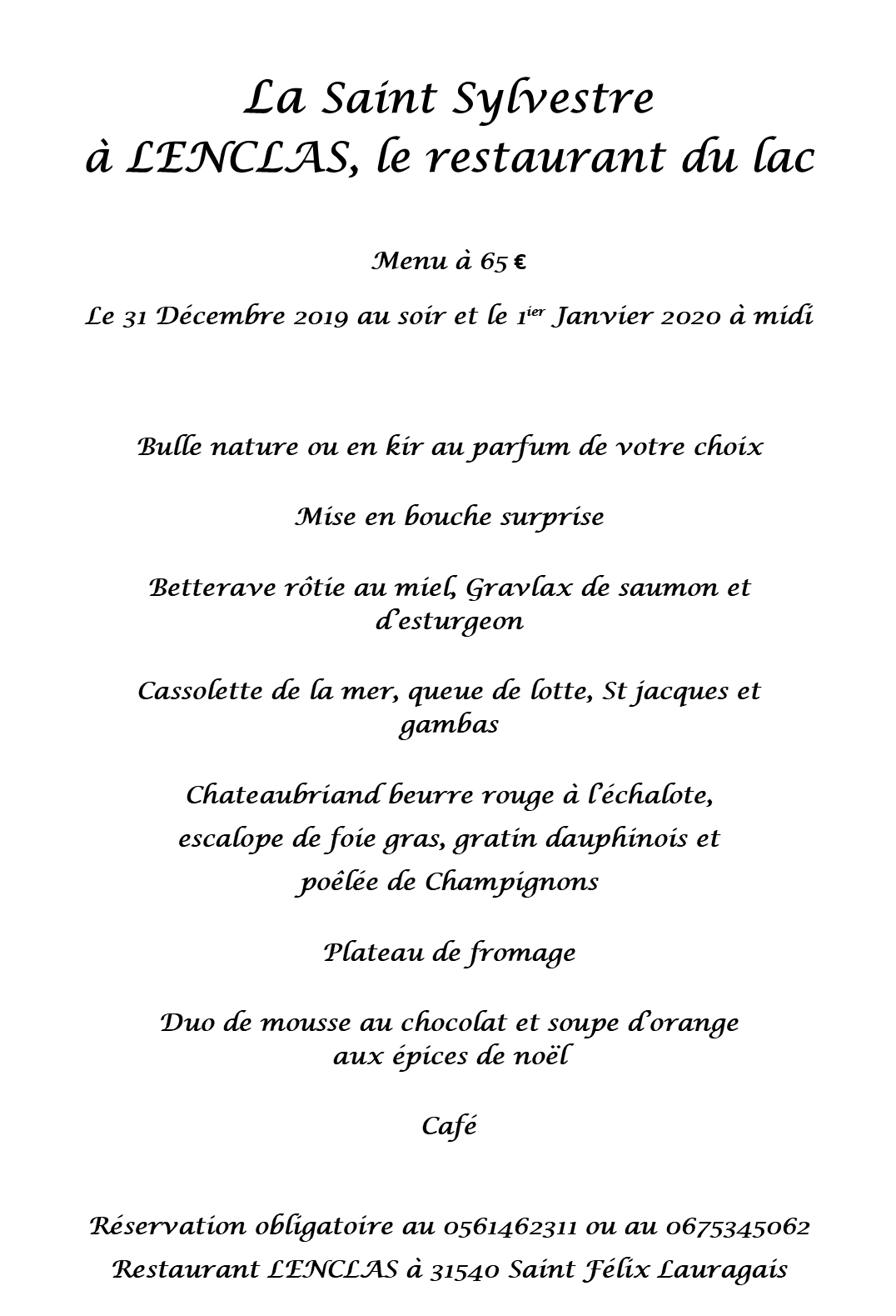 Lenclas, le restaurant du lac | Saint-Félix-Lauragais
