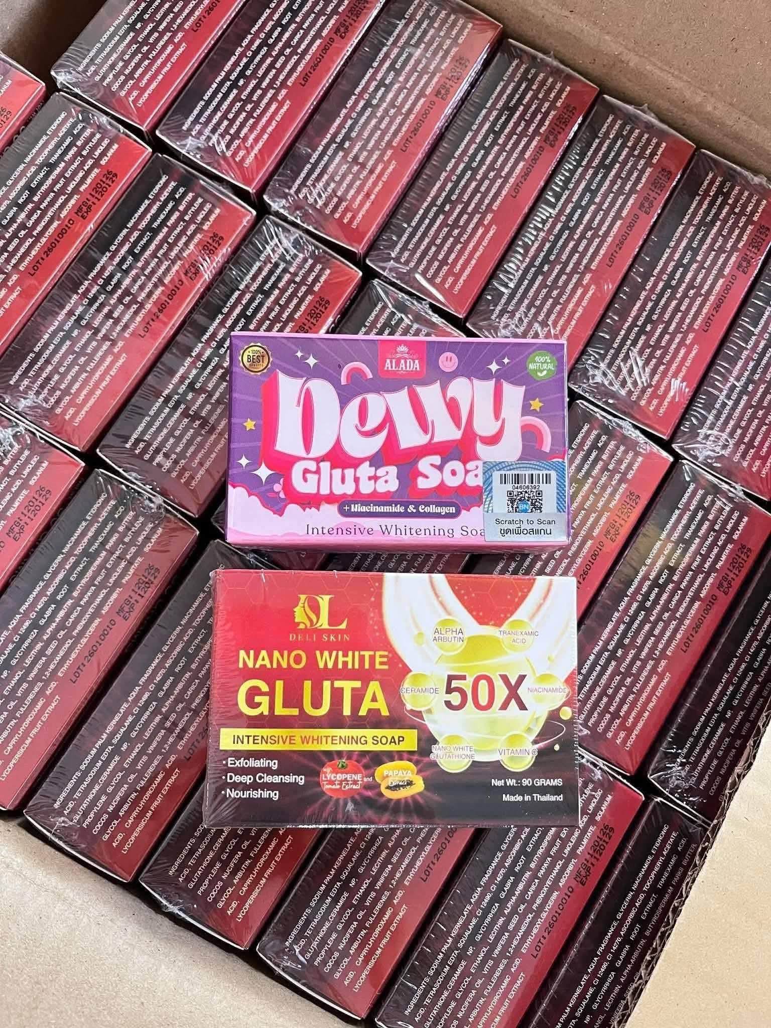 Deli Skin Nano White Gluta 50X & Alada Dewy Gluta Soap now