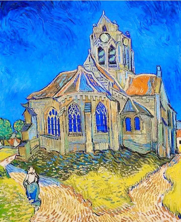 The Church at Auvers-sur-Oise, France by Vincent Van Gogh. June 1890