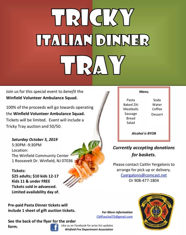 Annual Tricky Tray... - Winfield Fire Department Association | Facebook