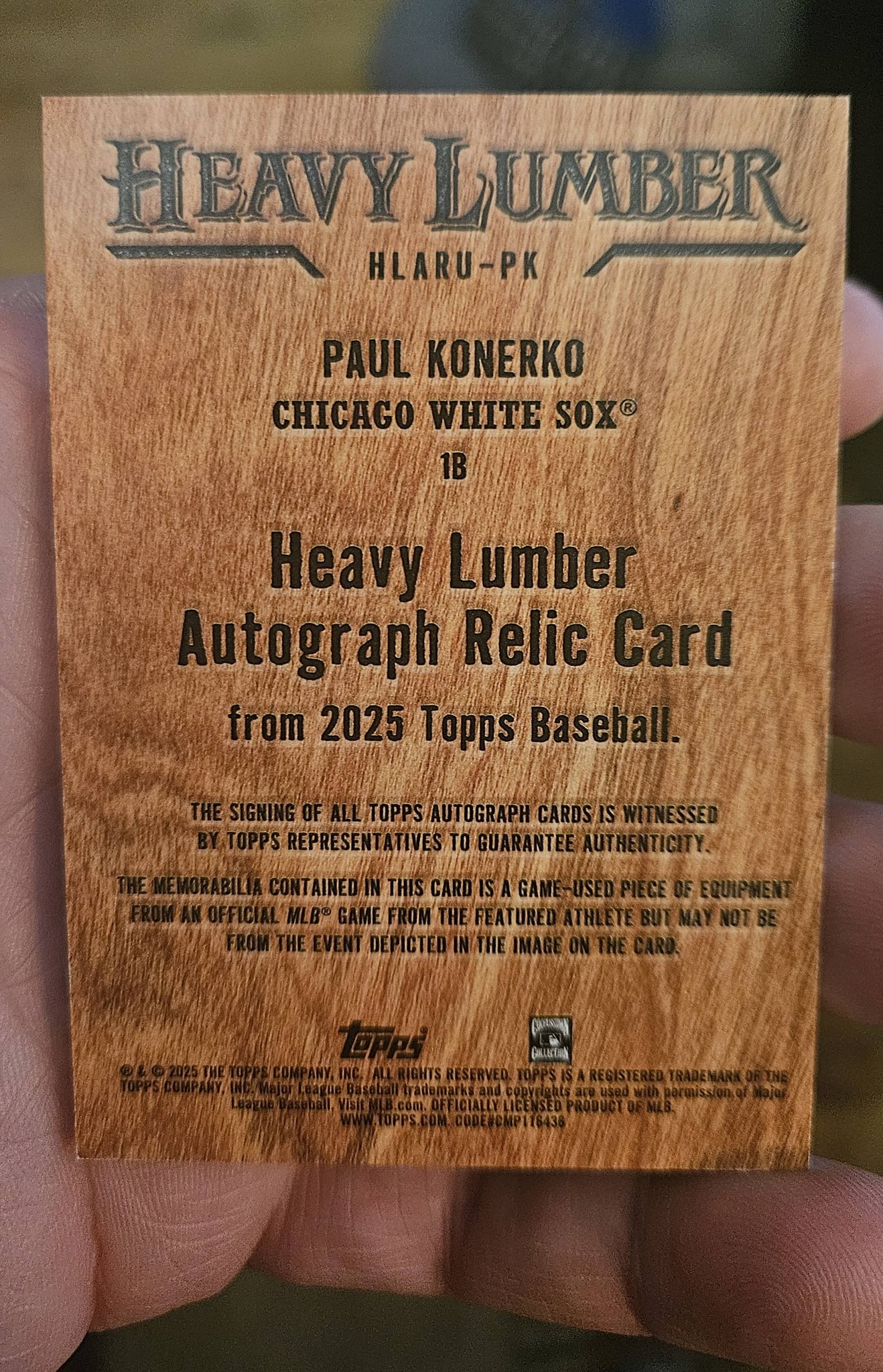 Found heavy lumber card in 2025 topps update series