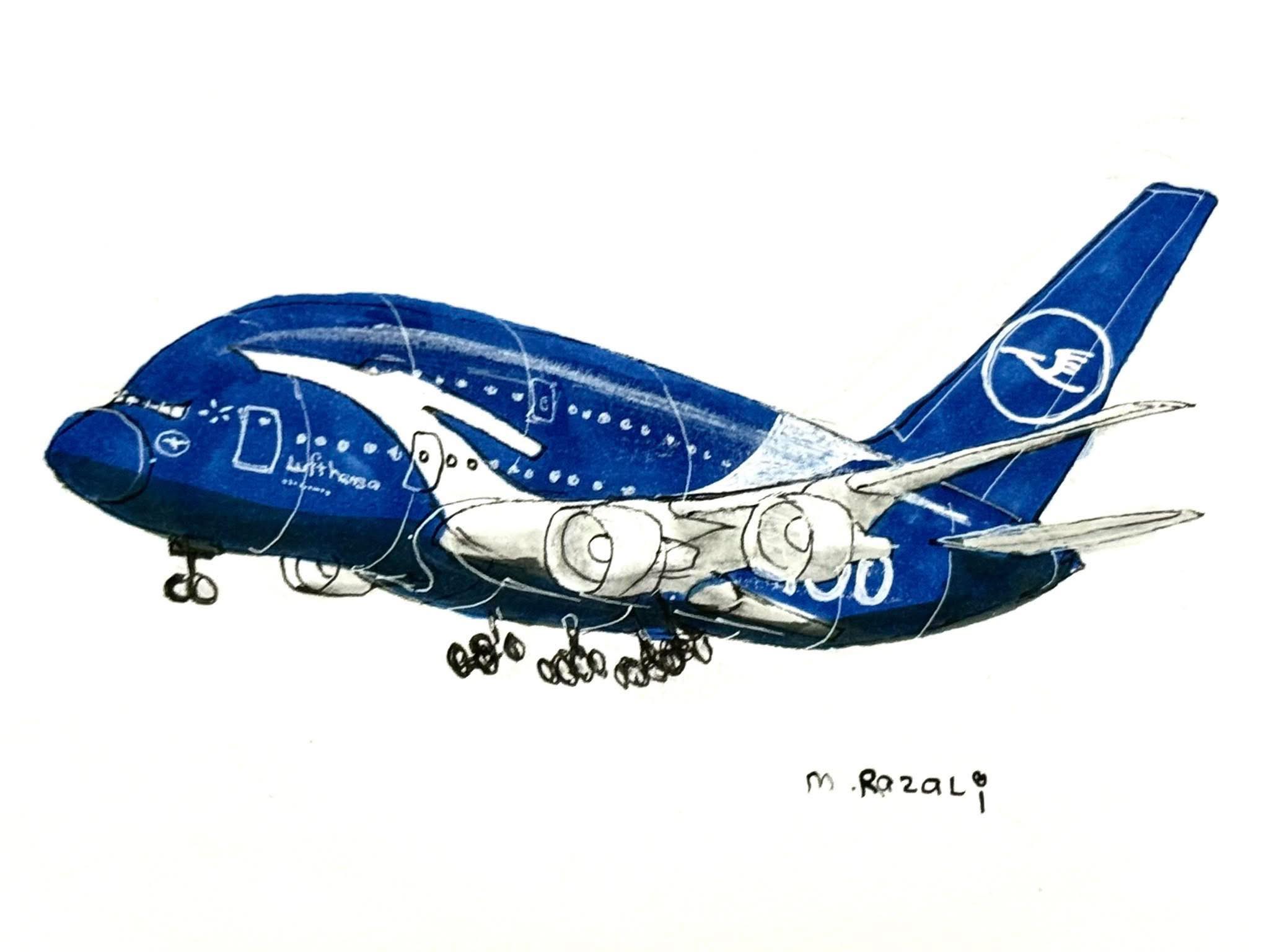 Special 100th anniversary A380 Lufthansa livery.