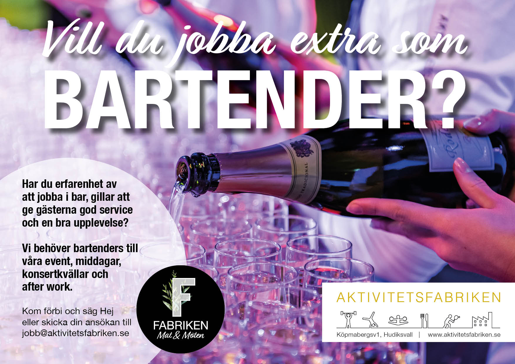 Aktivitetsfabriken - Vill du jobba extra som Bartender? Har du ...