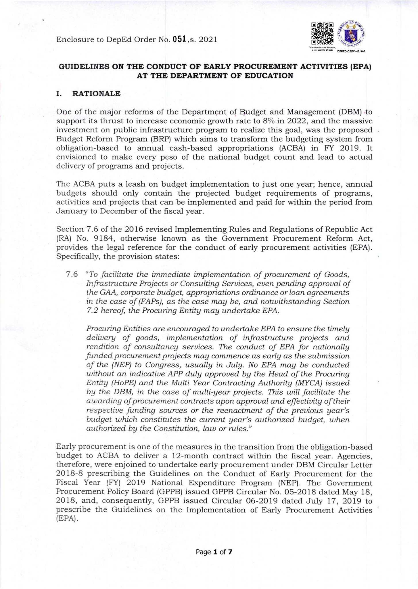 DepEd - [3 of 9] The Department of Education issues DepEd Order No. 51 ...