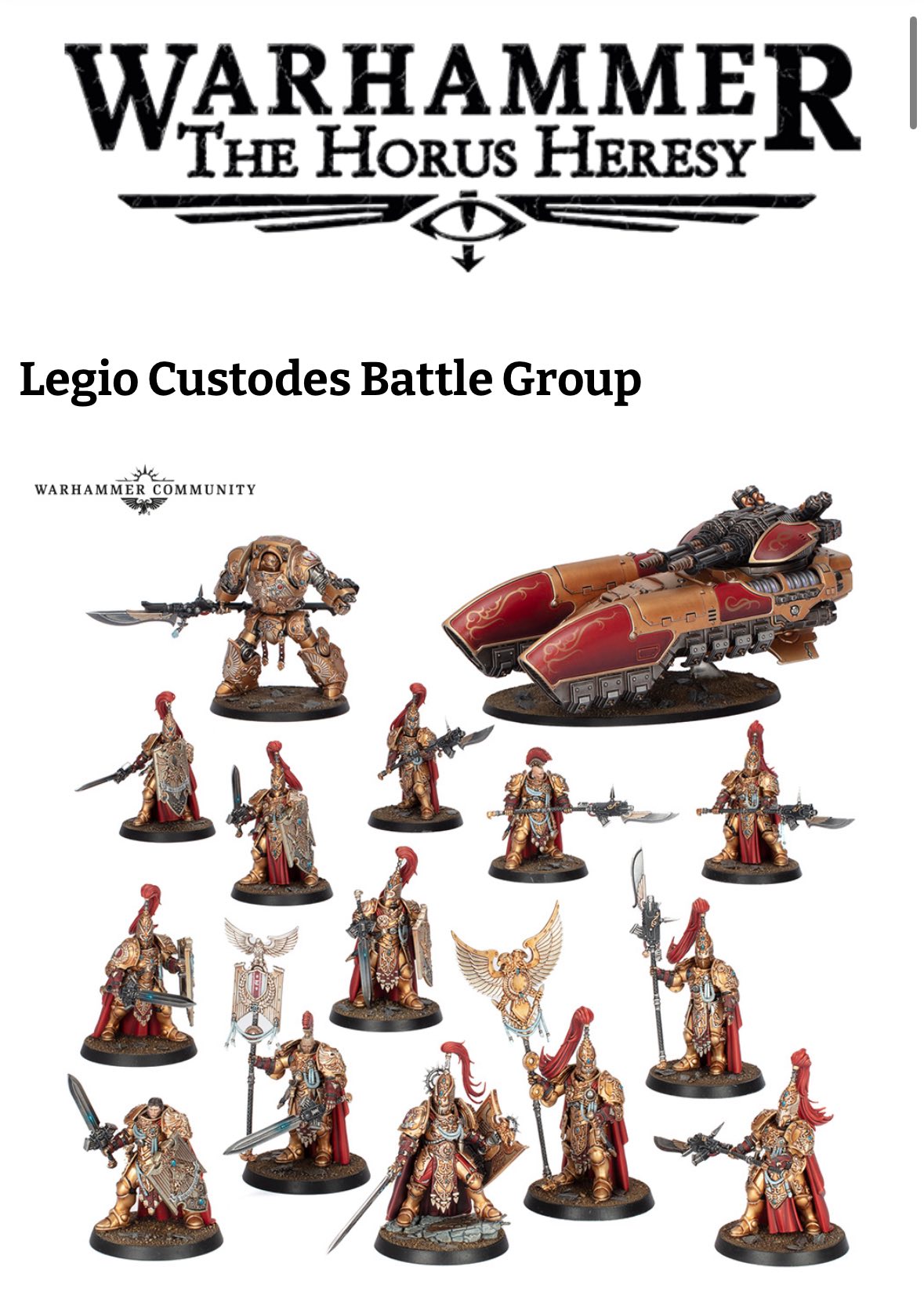 Warhammer 40k legio custodes battle group preview