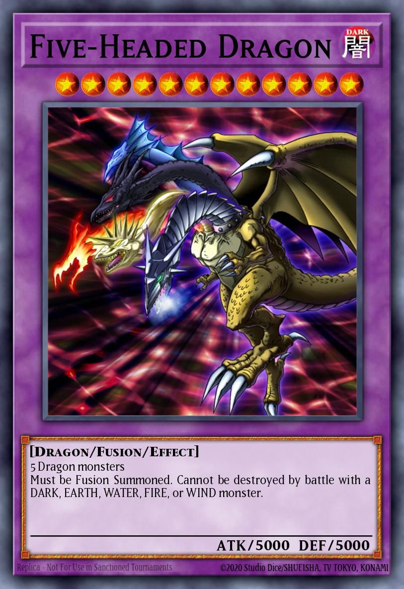 yugioh five card monster Exodia The Forbidden One may be 1st or Unlimited Edition Five-Headed Dragon card is overpowered