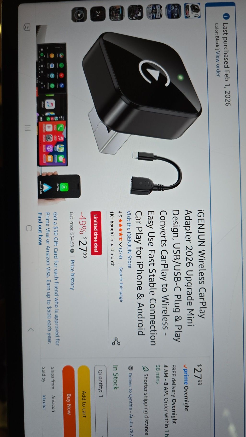 Upgraded to wireless adapter for Nissan Z