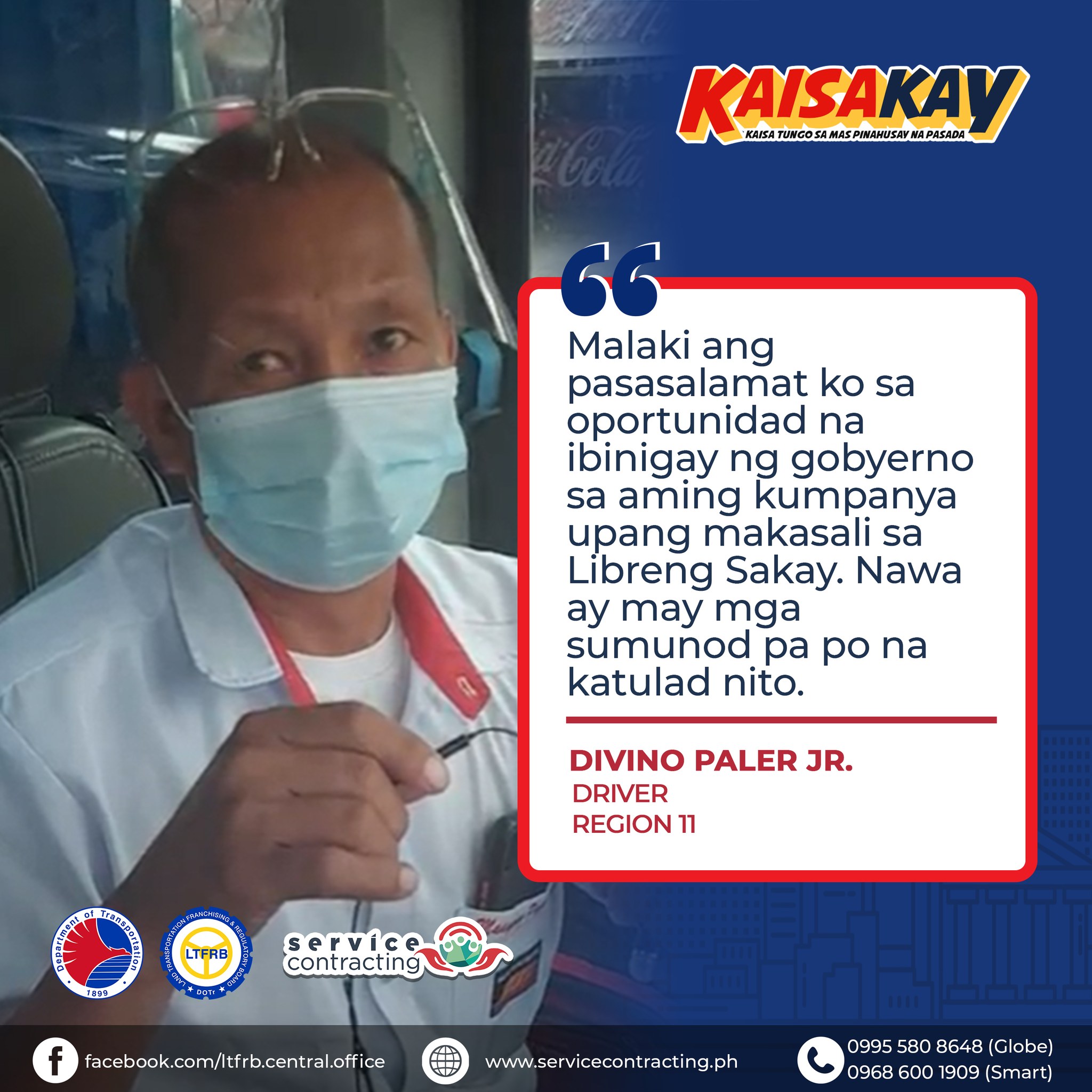 Si Mang Divino ay isang driver mula sa Region 11 na katuwang ng ...