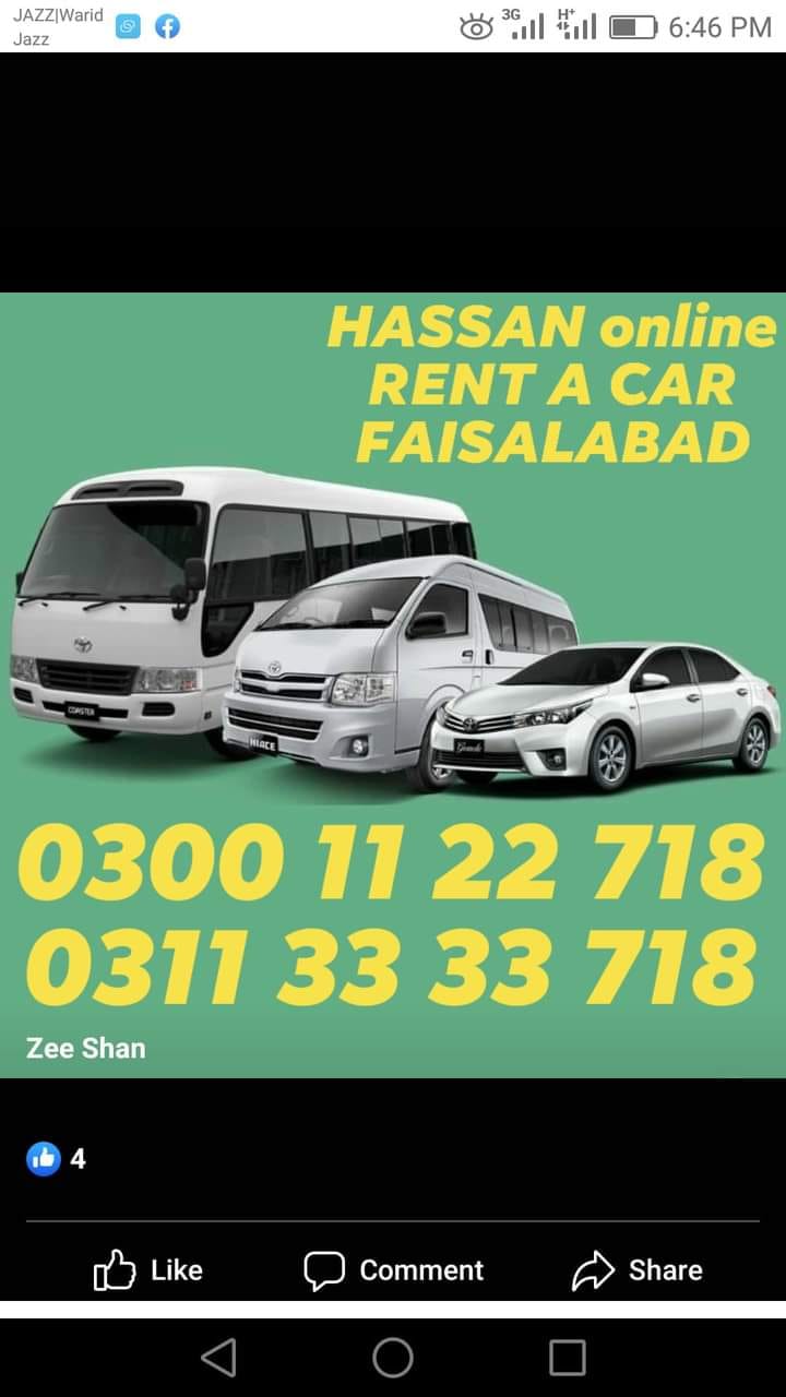 Hassan Online RENT A CAR Faisalabad
