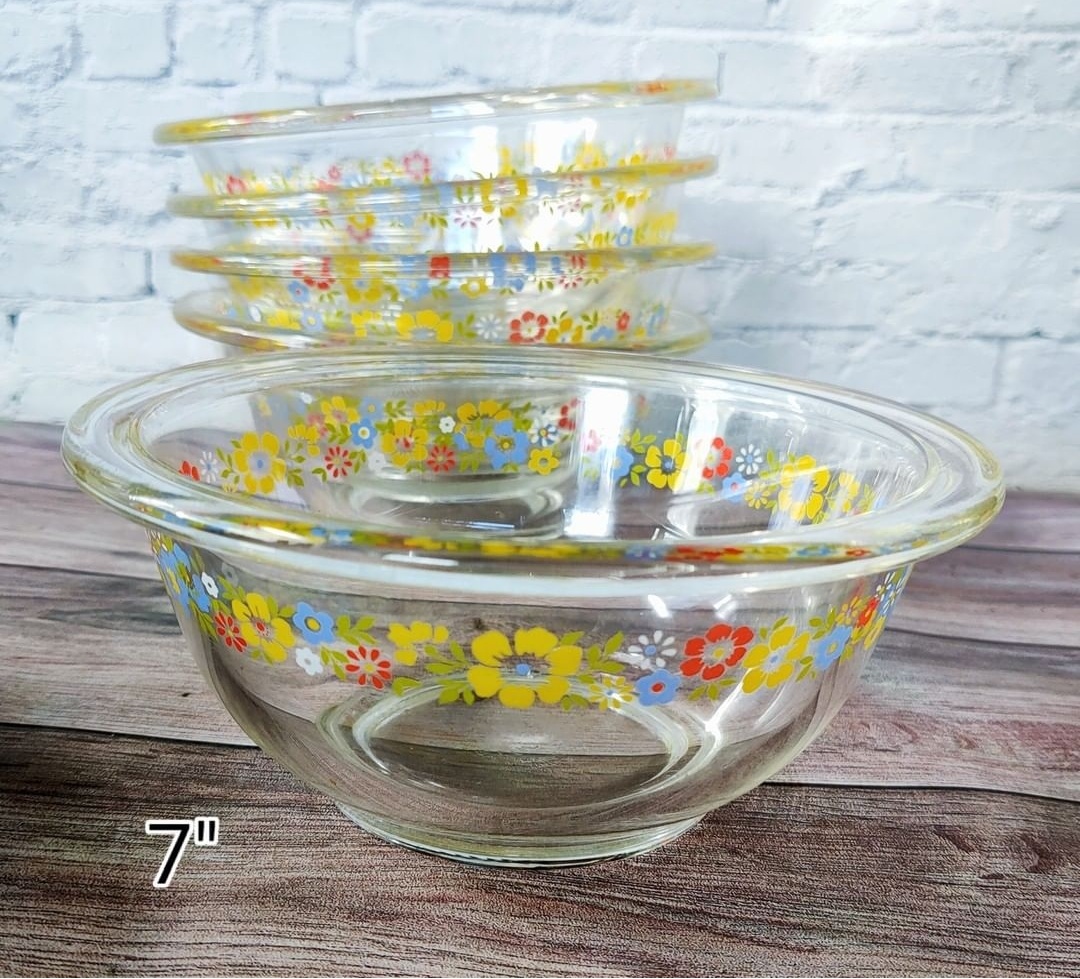Japan Antique - Pyrex iwaki glass ชามผสมใบกลาง 7