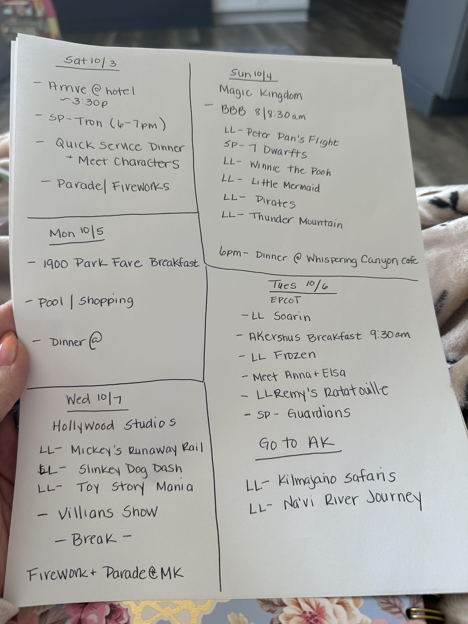 First time Disney family going 10/3-10/8! 5 total (Mom, dad, 2 