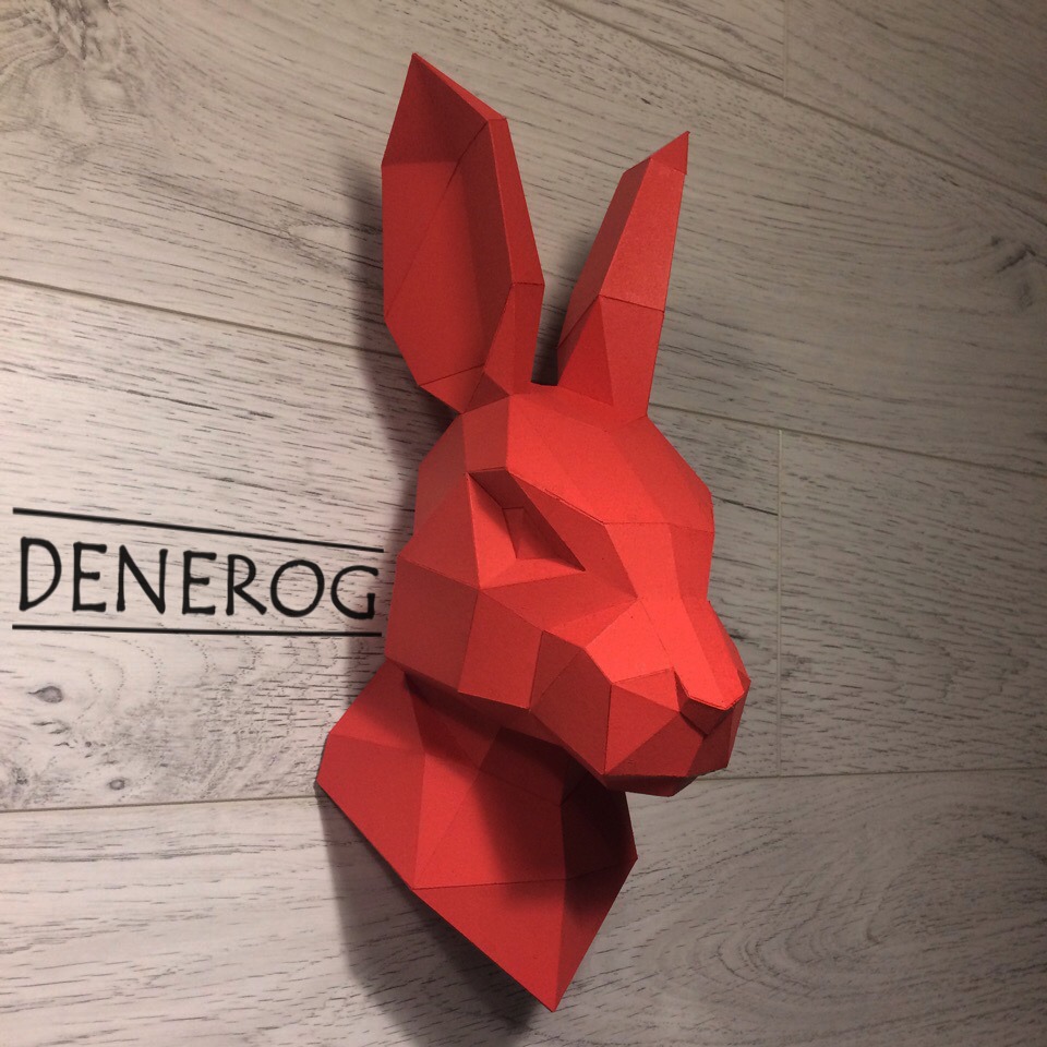 Paper Iconic - 🐰 Rabbit head wall hanging papercraft from...