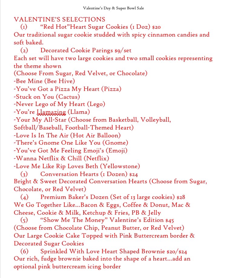 UPDATED WITH EASIER TO READ MENU... - First Bake and Crust