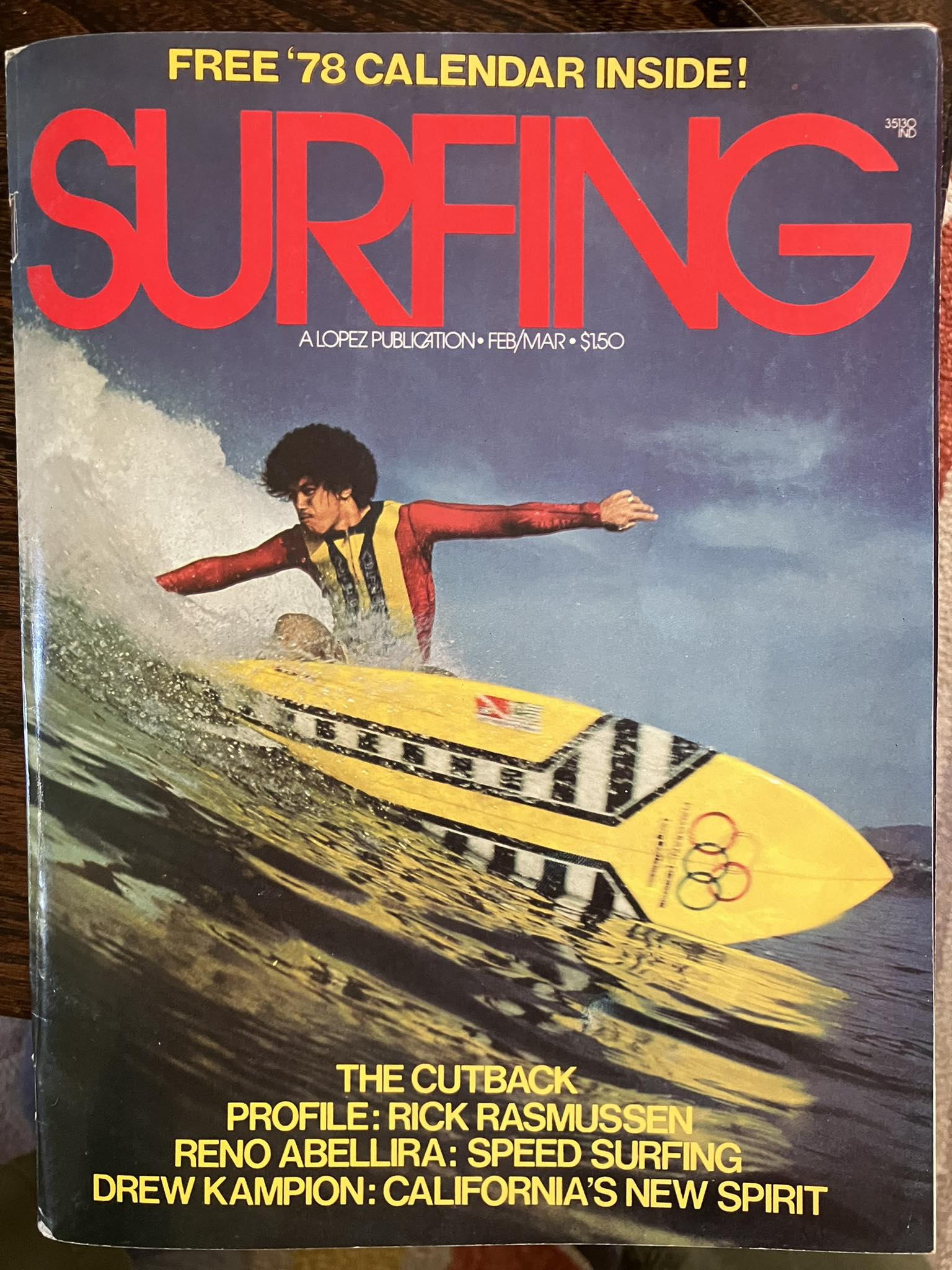 Vintage 1978 surf magazine ad for Finn pants wetsuits