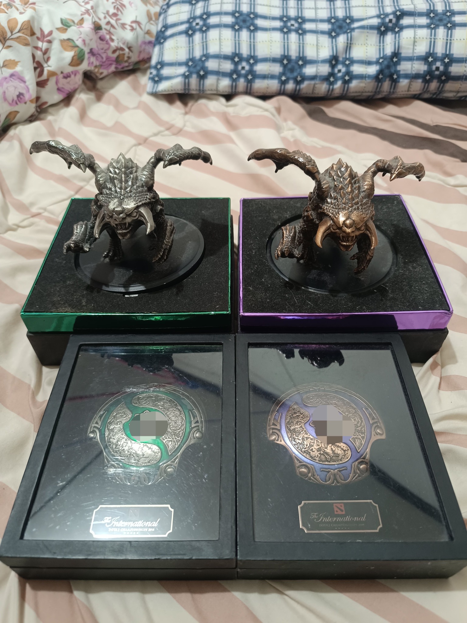 My Dota 2 Aegis replica and baby Roshan collection. Kulang na lang