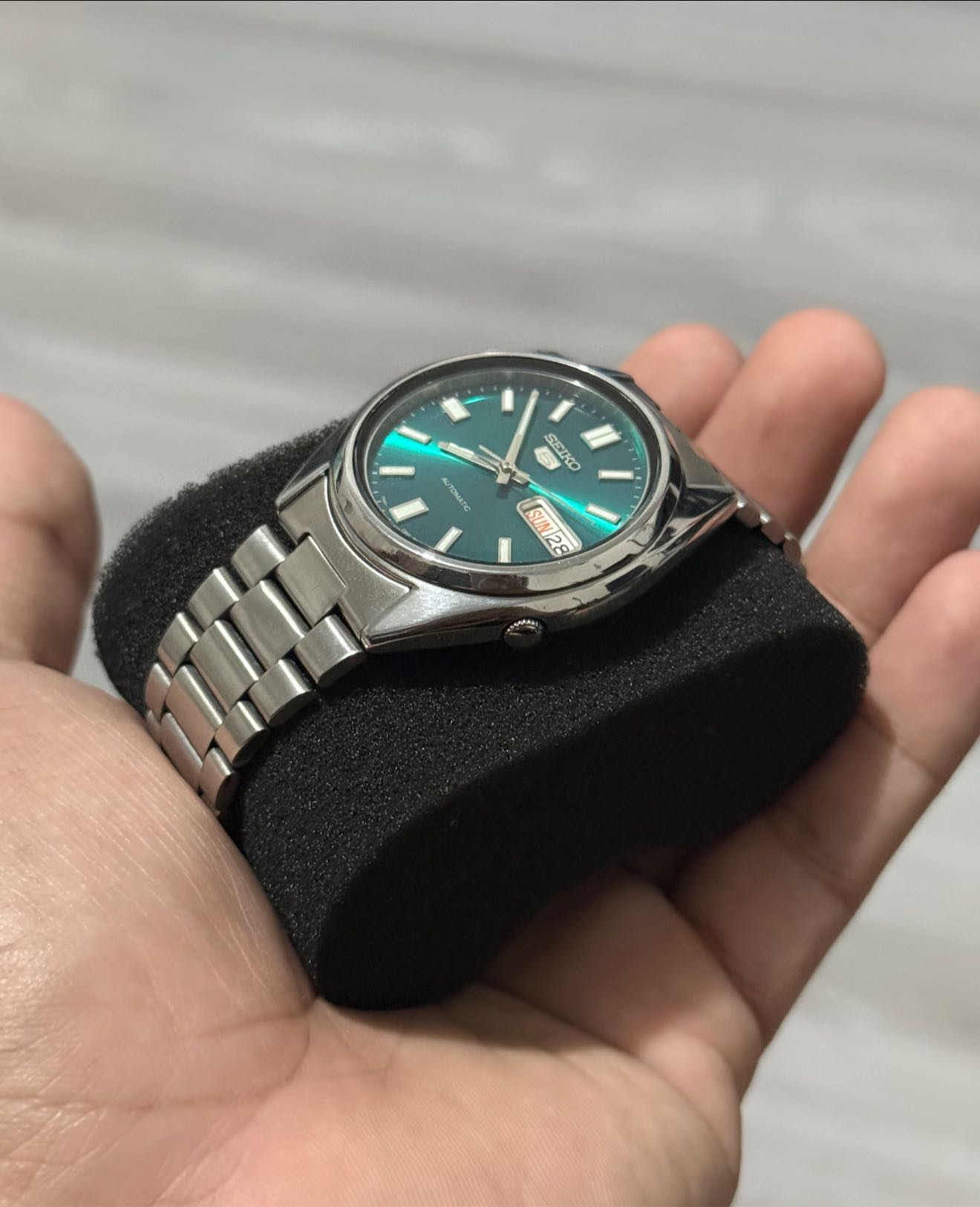Seiko 5 snx447 jade green dial watch for sale