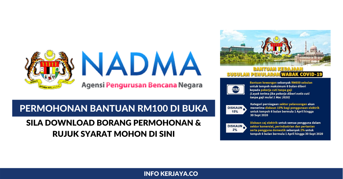 Yc Tang Property 马来西亚国家天灾管理委员会 Nadma 开放申请100令吉的特别援助金 是为损失收入的确诊病患与直接接触者而设 必须符合资格 1 问 谁符合资格申请 答 I Covid 19确诊病患并在治疗住院期间没有收入 或 Ii 与covid 19确诊病患有