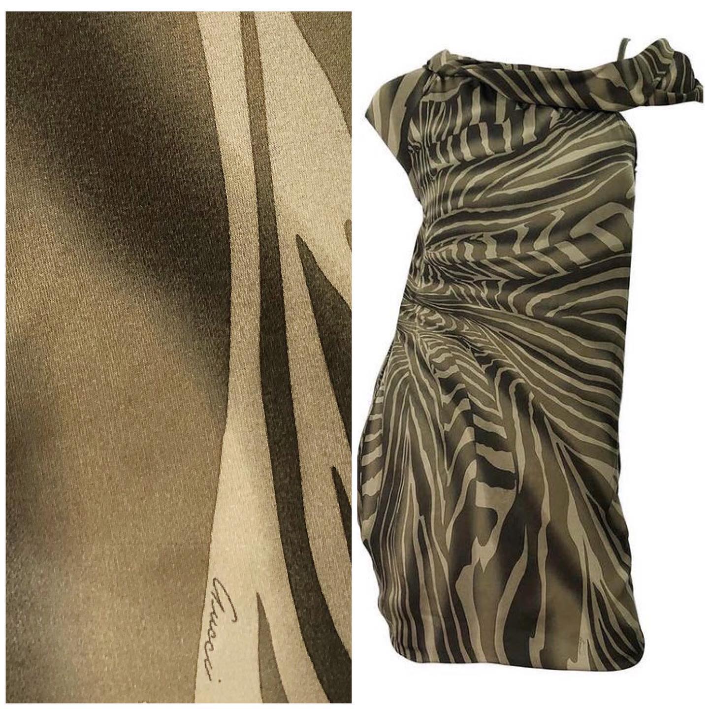 Brent - Early 2000s GUCCI by TOM FORD Olive + Khaki Abstract Zebra 