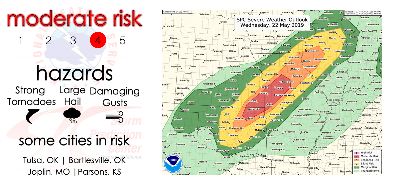 A MODERATE (4/5) Risk... - NOAA NWS Storm Prediction Center | Facebook