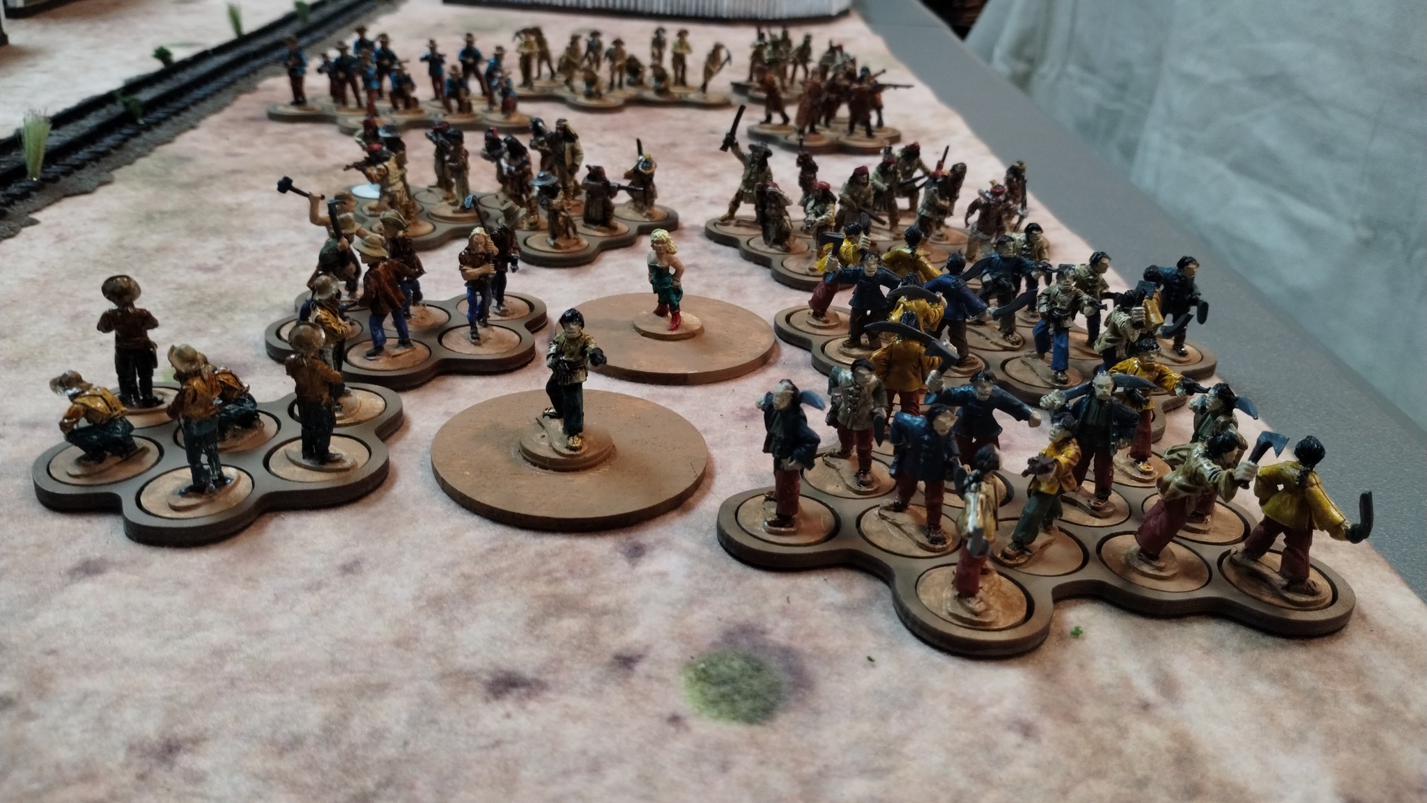 Two units of Tong Men and more Native Americans marching to the 