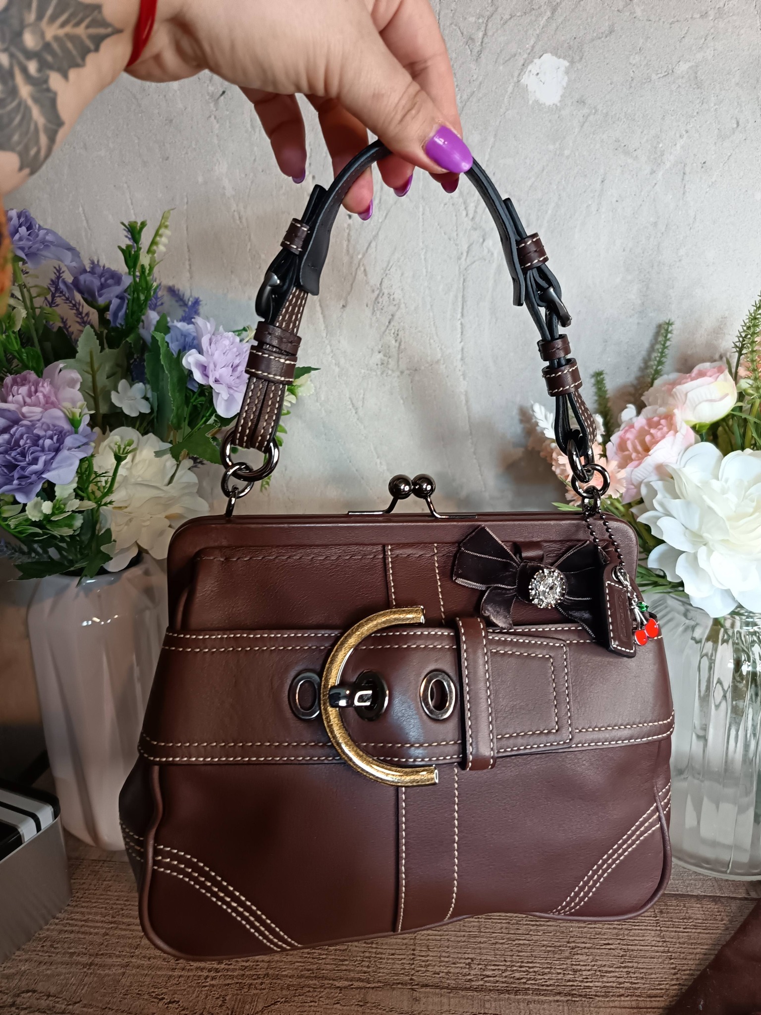 Coach Soho Kisslock bag in chocolate brown