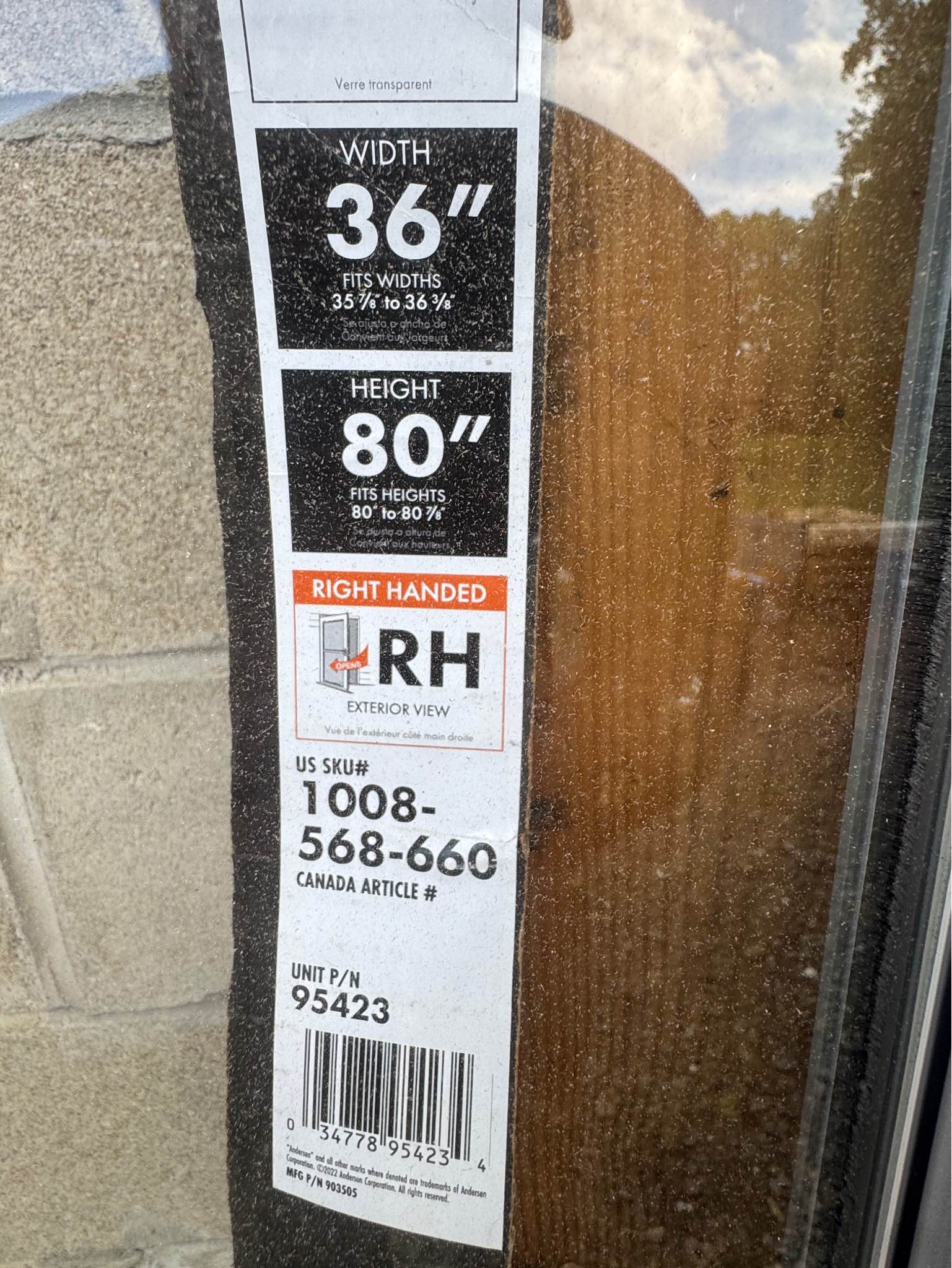 New Andersen 3000 Series 36x80 Gray Storm Door Retractable Screen